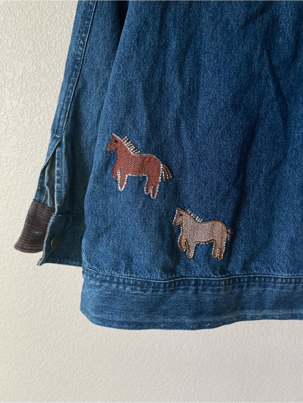 The Quacker Factory Denim Jacket with Embroidered Beaded Horses - Picture 7 of 10